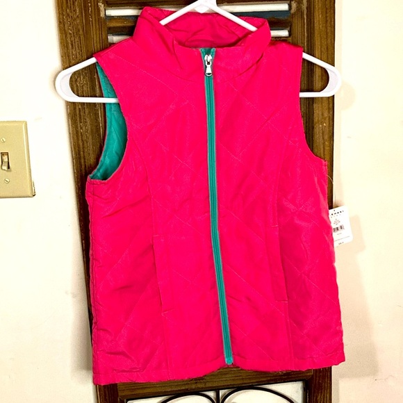 J. khaki Pink girls size XL new with tags Polo style  VEST - Picture 1 of 4